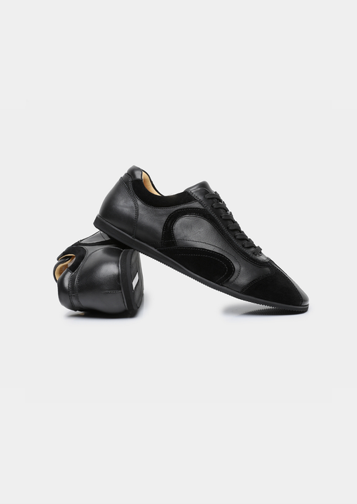 Black Retro Hybrid Suede Leather Runner