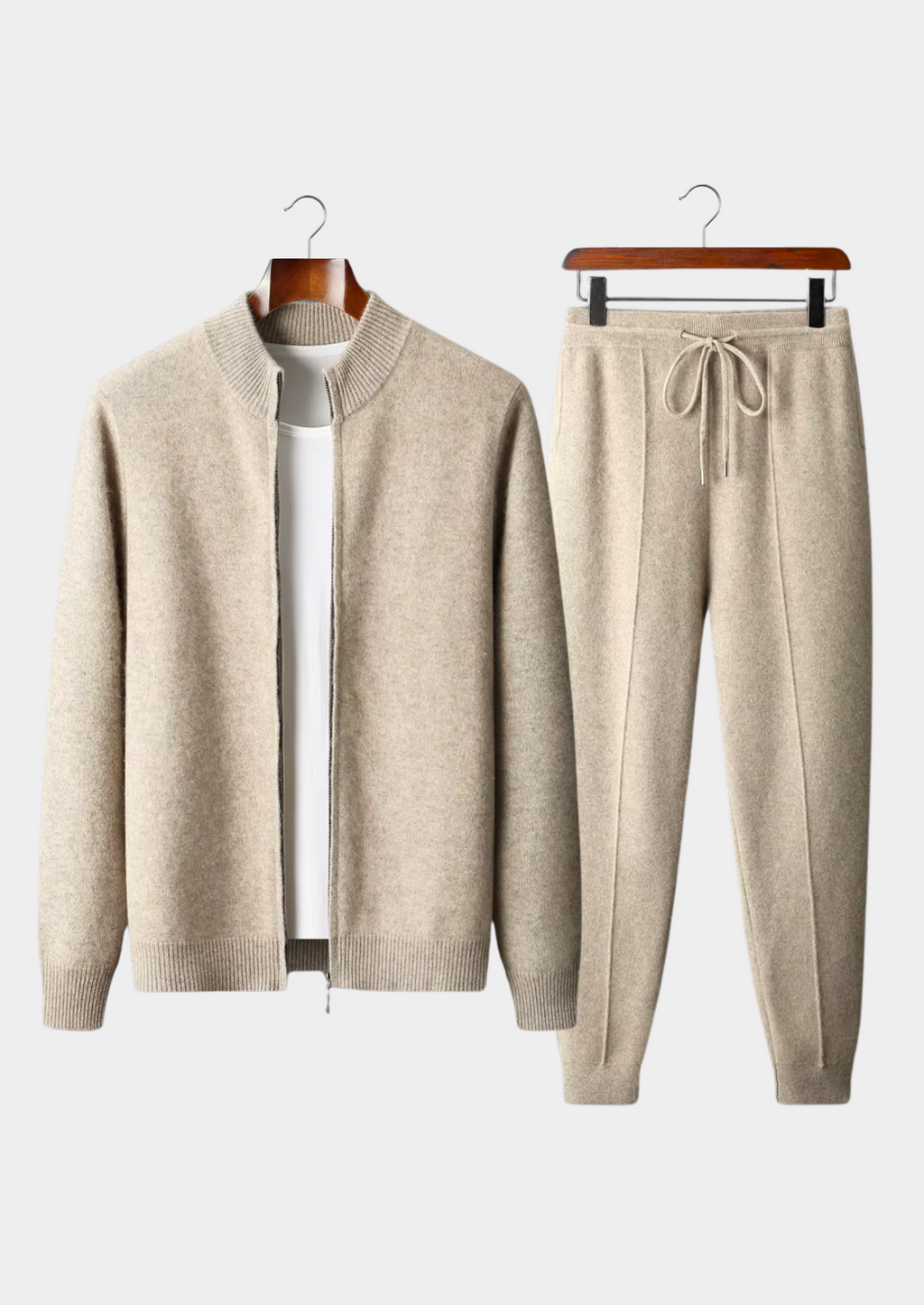 Pure Extra-Fine Merino Wool Sand Luzzo Set